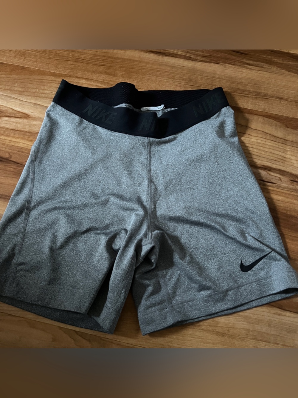 Nike Black and Gray Dri-FIT Spandex Athletic Shorts
